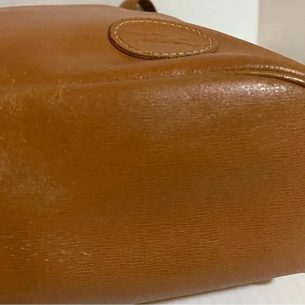 Longchamp brown leather shoulder handbag